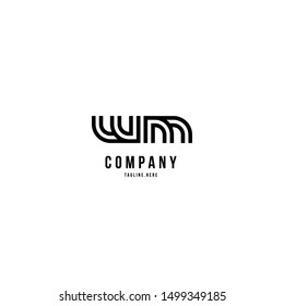 Letter WM initial name logo icon template