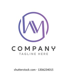 Letter WM logo design - vector