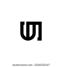 Letter WM logo, Letter WM line logo design	