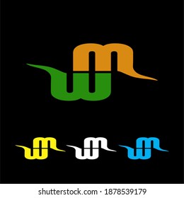 Letter WM MW W M logo icon vector template for your business. Initial logo design, geometric logo. Creative Modern Monogram alphabet. Company Logo Idea with tagline space.