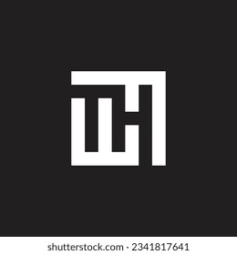 Letra wm cuadrado, símbolo geométrico único vector logotipo simple