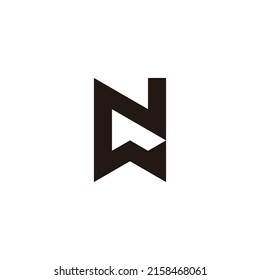 Letter WN connect geometric symbol simple logo vector
