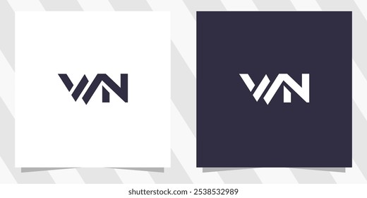 letter wn nw logo design