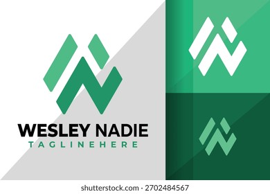 Letter Wn or Nw Monogram Logo Icon Vector Design Illustration