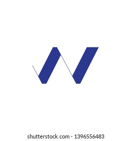 letter wn simple geometric logo vector