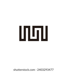 Letter WN square geometric symbol simple logo vector
