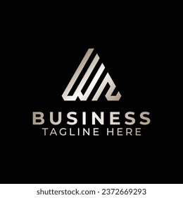 Letter WN triangle logo design vector, clever monogram WN triangle