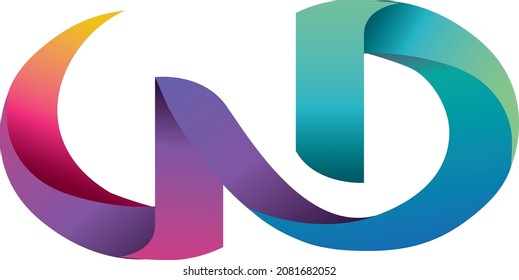 Letter WND or logotype with gradient color