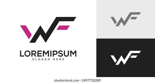 Letter WNF Logo Vector Minimal Design Template.