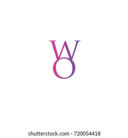 Letter WO with circle color element logo Design