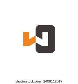 letter wo colorful simple logo vector 