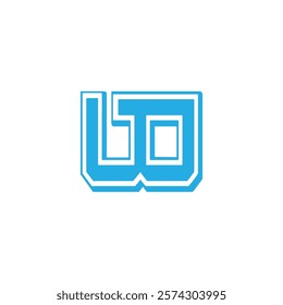 letter wo linked blue water fresh symbol logo vector 