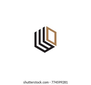 Letter WO logo template. hexagon logo