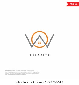 Letter WO, OW Logo icon monogram design. Vector graphic design template element.