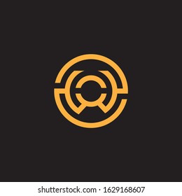 letter wo symbol circle geometric line logo vector