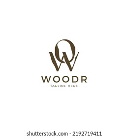 Letter WO with texture grunge logotype. Initial OW curve texture logo design. Luxury font creative monogram wooden plank font