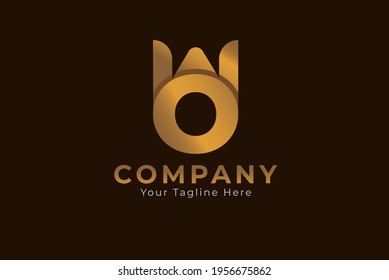 Letter WO Or W crown Logo, letter W and O or Crown Combination, Usable for Brand and Business Logos, Flat Vector Logo Design Template, vector illustration