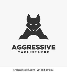 letter A wolf logo design