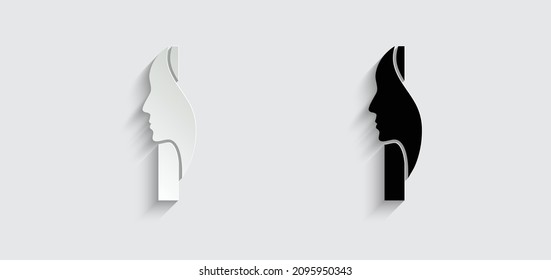 letter I woman face vector template logo beauty salon 