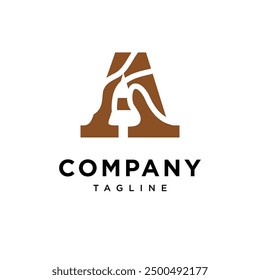 Letter A Wood logo icon vector 