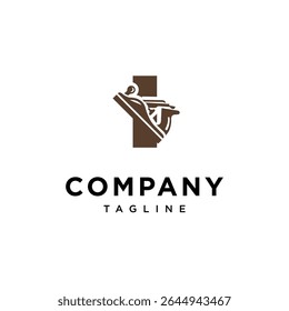 Letter I Wood Planer Logo Icon Vector