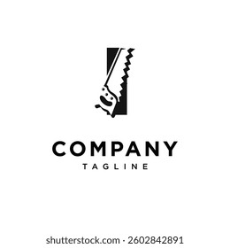 Letter I Wood Saw Logo Icon Vector
