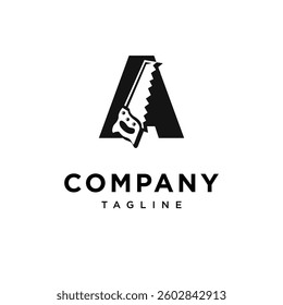 Letter A Wood Saw Logo Icon Vector