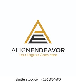 Letter or word AE sans serif font in line triangle image graphic icon logo design abstract concept vector stock. Can be used as a symbol related to initial.