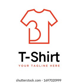 Letter or word B line font in T-Shirt with a unique image graphic icon logo design abstract concept vector stock. Can be used as a symbol related to initial or fashion