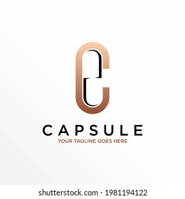Letter or word C font like capsule image graphic icon logo design abstract concept vector stock. Can be used as a symbol related to medicine or initial.
