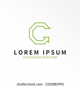 Letter or word C line font with arrow image graphic icon logo design abstract concept vector stock. Can be used as a symbol related to initial.