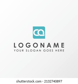 letter or word CA connected font in block square image graphic icon logo design abstract concept vector stock. can be used as typographic or initial.