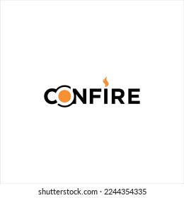 letter word confire logo design,safe fire flame vector