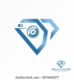 Letter or word DC font in line diamond with lens camera image graphic icon logo design abstract concept vector stock. Can be used as a symbol related to initial or photography