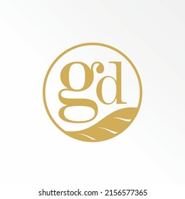 Letter or word DG or GD serif font with circle line and leaf image graphic icon logo design abstract concept vector stock. Can be used as symbol related to nature or initial