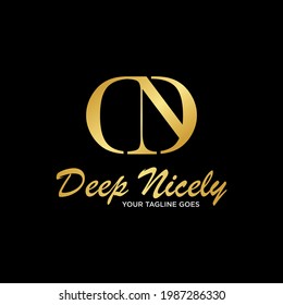 Letra DN o material vectorial del logotipo ND. Concepto de diseño abstracto de fusión. Se puede usar como símbolo asociado con el inicial.
