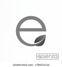 Letter or word E font with leaf shape idea graphic logo design abstract concept vector stock. Can be used as a symbol related to initial or nature