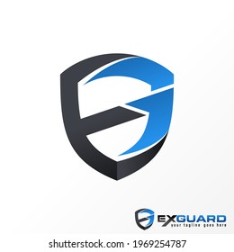Letter or word EG or GE font in shield or guide image graphic icon logo design abstract concept vector stock. Can be used as a symbol related to initial or safety