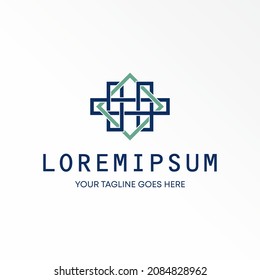 Letter or word H font with Square line like motif image graphic icon logo design abstract concept vector stock. Can be used as a symbol related to initial or art.