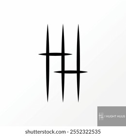 Letter or word HH double line font on top down and right left unique creative premium clean graphic logo design abstract concept free vector stock. Related to typography or initial