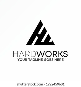 Letter or word HW serif font in triangle image graphic icon logo design abstract concept vector stock. Can be used as a symbol related to initial or monogram