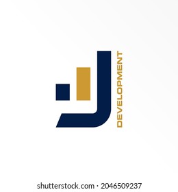 Letter or word J sans serif font with Chart or trade image graphic icon logo design abstract concept vector stock. Can be used as a symbol related to increase.