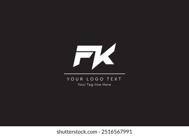 Letra o palabra KF de FK Imagen de corte fuente icono gráfico logo diseño concepto abstracto Vector stock. Se puede utilizar como un símbolo relacionado con la inicial o el monograma.