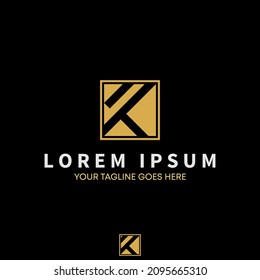 Letter or word KF or FK font in Negative space square image graphic icon logo design abstract concept vector stock. Can be used as a symbol related to initial.