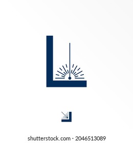 Letter or word L sans serif font with Splat in corner image graphic icon logo design abstract concept vector stock. Can be used as a symbol related to initial or Welding.