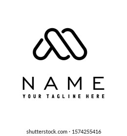 letter or word M font in line out Image graphic icon logo design abstract concept vector stock. Can be used as symbol related to monogram or initial.