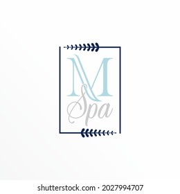Letter or word M serif font with Leaves image graphic icon logo design abstract concept vector stock. Can be used as a symbol related to Salon or Spa.