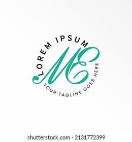Letter or word ME script connected font image graphic icon logo design abstract concept vector stock. Can be used as a symbol related initial or monogram