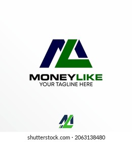 Letra ML o material vectorial libre de logotipo LM. Combinando el concepto de diseño abstracto. Se puede utilizar como símbolo relacionado con Inicial.