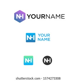 letter or word NH san serif font in connected Image graphic icon logo design abstract concept vector stock. Can be used as a symbol associated with initial or monogram.